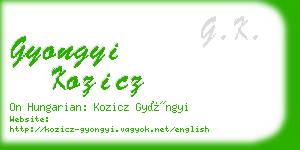 gyongyi kozicz business card